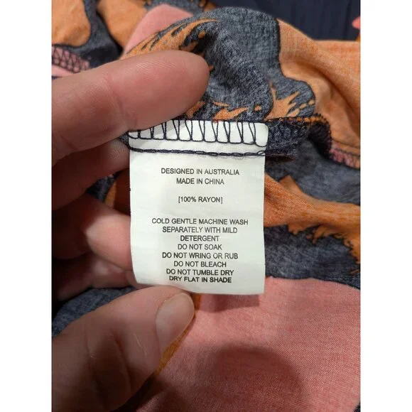 Anthropologie Abel The Label Clare Floral High Low Dress  Size Small Blue Orange - Picture 12 of 13